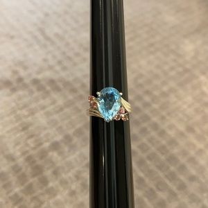 Sterling silver and blue topaz ring